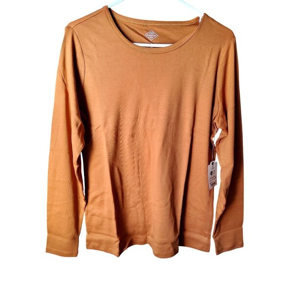 S/Johns Bay Essential Tee Brown Long Sleeve Design Crew Neckline SIZE L - Picture 1 of 7